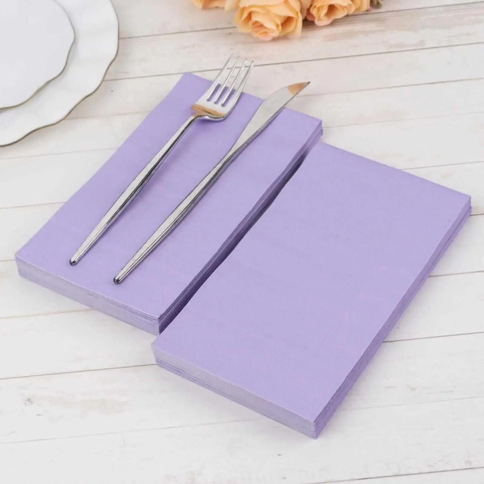50-Pack Disposable 2-Ply Soft Texture Lavender Lilac Paper Napkins, Tableware for Holiday Dinners, Birthday Bashes, Weddings, Engagement Parties
