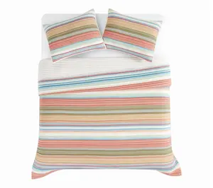 Oceanfront Resort Palm Beach Yarn Dye Stripe Fu/Qn Quilt Set