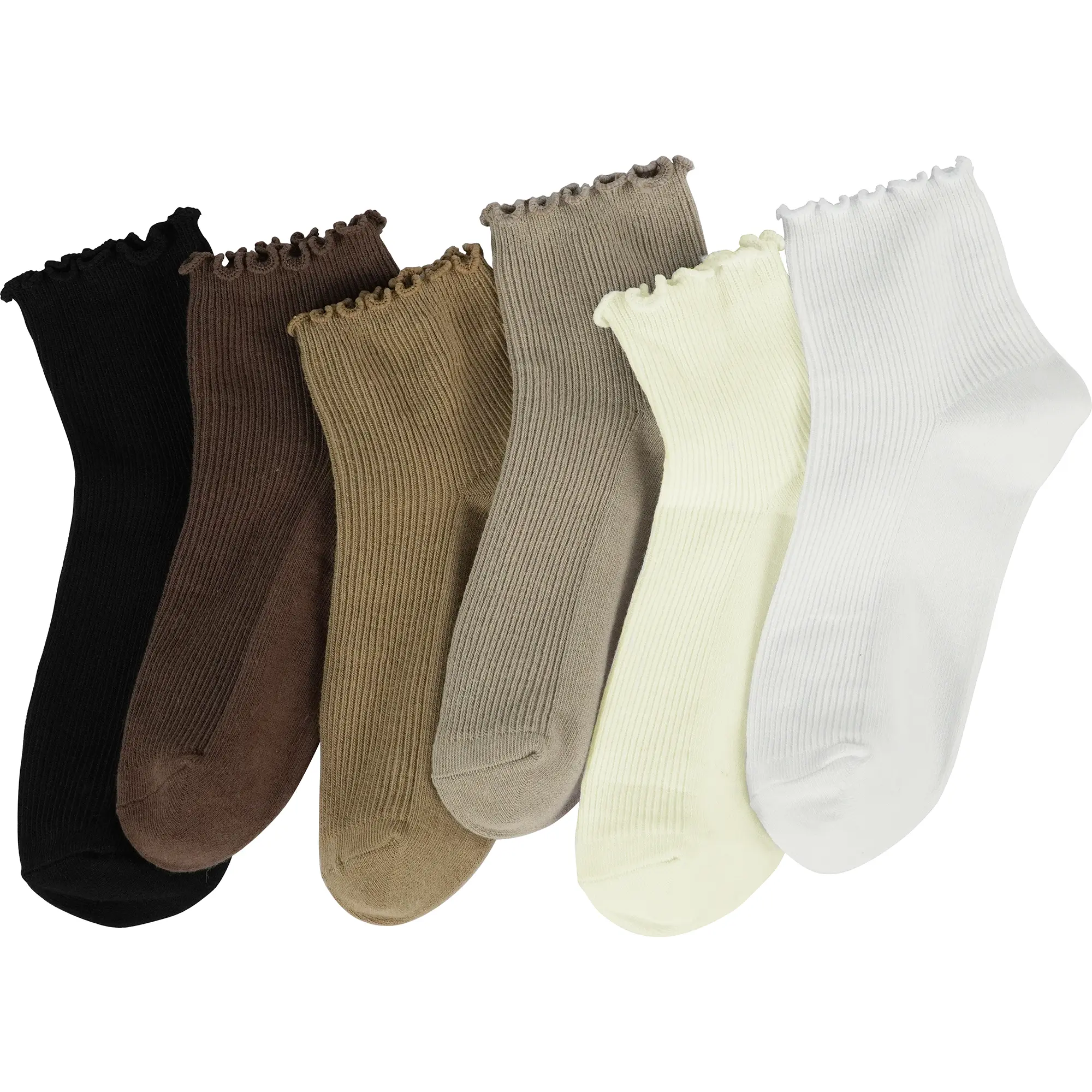 Ruffle Socks Women - Cute Crew Frilly Sock - Low CutCotton Socks , Ladies Size 5-11