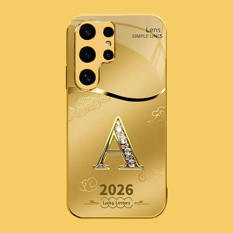 Suitable for [Galaxy S24 Ultra] high-end phone case🤩，choose from 26 letters of the English alphabet, each with an exquisite auspicious cloud pattern to bring you good luck YM99
