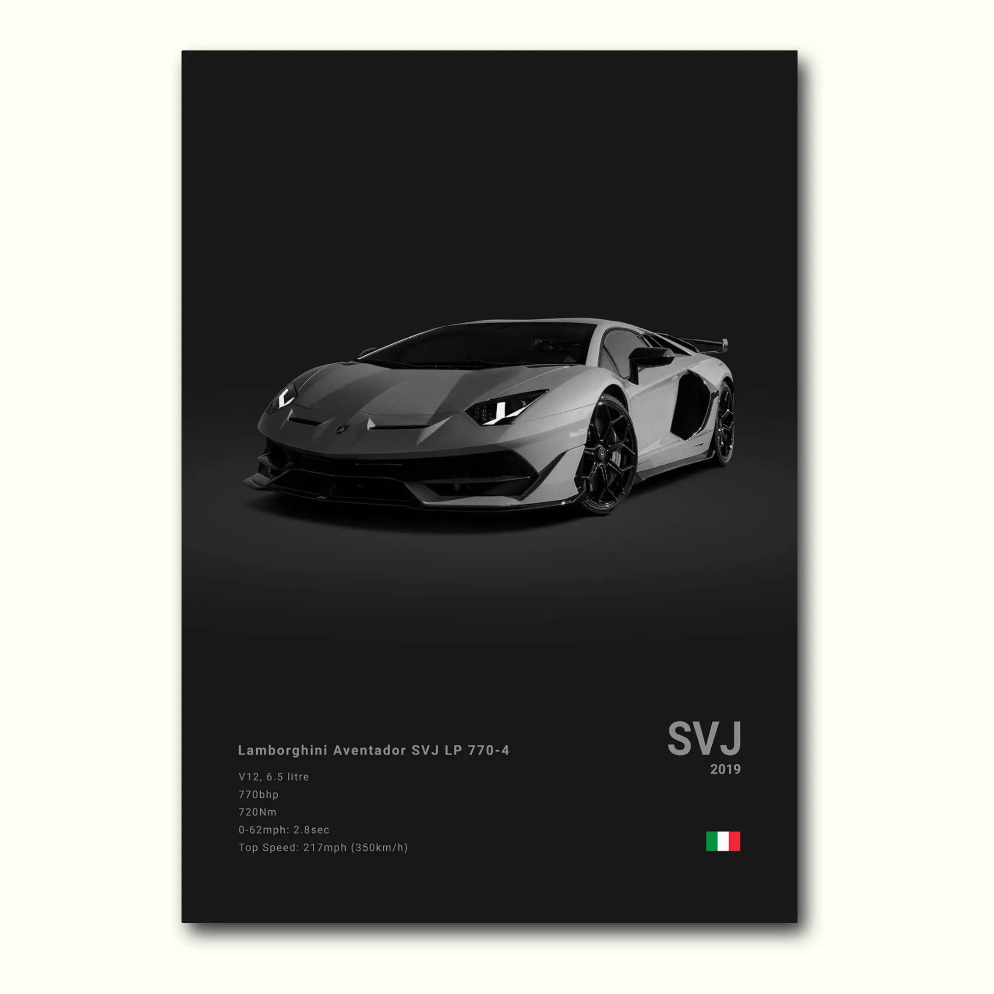 Lamborghini Aventador SVJ Poster Print Unframed