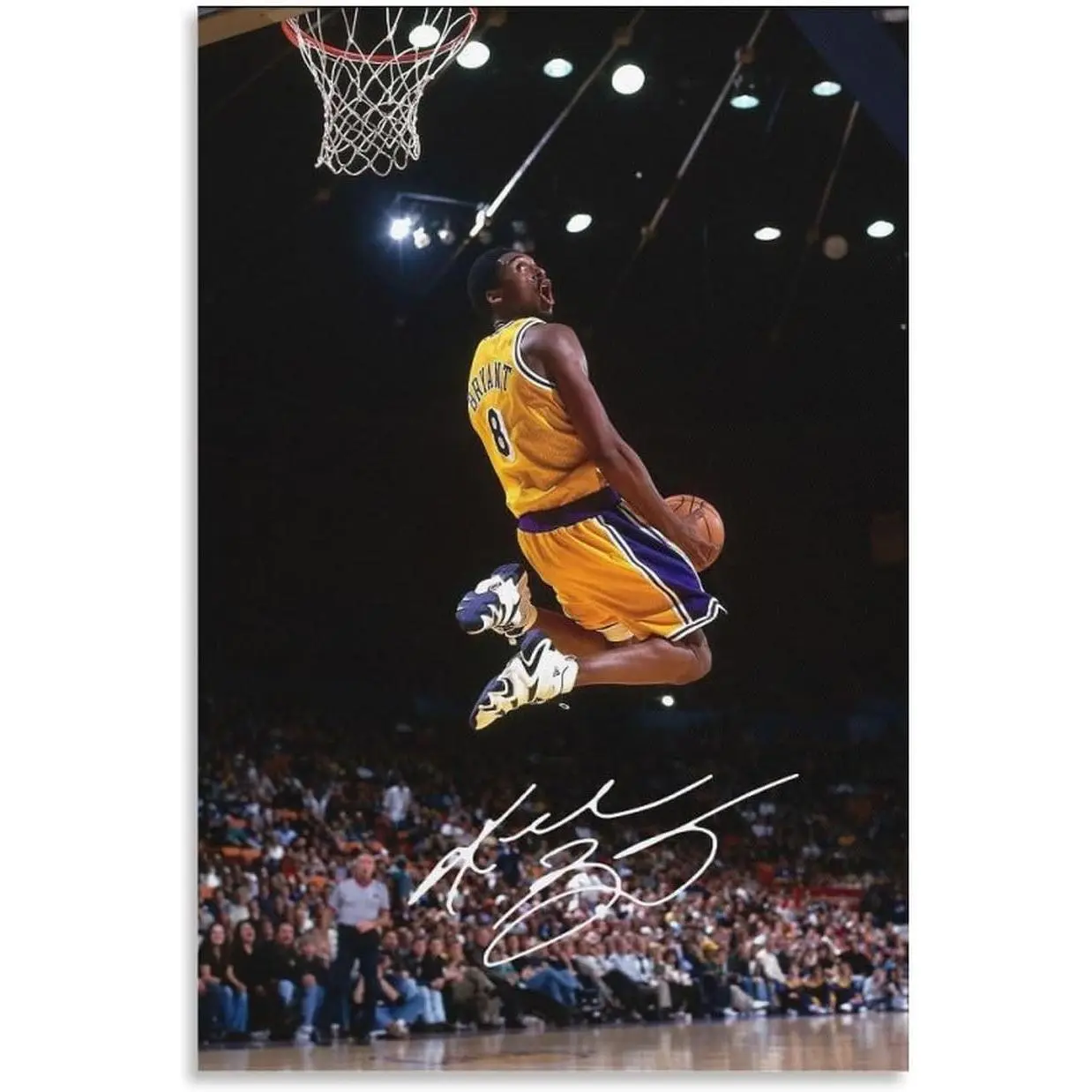 Kobe Bryant Dunk Poster Canvas Wall Art Unframed 12x18 inch Posters for room aesthetic For Boys Bedroom Decoration