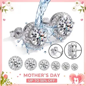 [S925 Sterling Silver] High-Quality Moissanite Stud Earrings — New Arrival | Elegant & Classic Design | Ideal Accessory for Men & Gift for Women | Unisex Holiday Jewelry | 14K Gold-Plated, Cubic Zirconia-Set Studs | Hypoallergenic Material