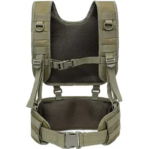 Outdoor Tactical Belt Vest Set, Waist Seal Sports Waist Bag, Multi-Functional Belt Tactical Vest, Essential Gear for Hiking & Camping, Tactical Lightweight Vest