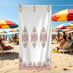 1Pcs Rococo Style Print Beach Towel, Multiple Styles, Quick Dry Water Absorbent Microfiber, Lightweight And Sandproof, Suitable For All People, Ideal Gift Choice
