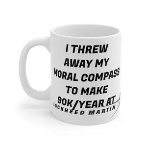 Lockheed Martin Mug: Funny Moral Compass Gag Gift, 11oz