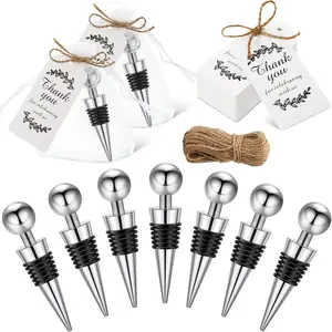 49 count  Stopper Wedding Gifts, 16   Corks 16 Thank You Labels 16 Organza Bag 1 Volume  Rope,  Stopper for Engagement Souvenir Gifts Bridal Shower Wedding Party Supplies