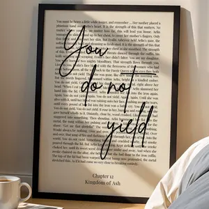 You do not yield, Throne of Glass,  Aelin Galathynius, Minimalist Bookish Quote Print, Kingdom of Ash, Sarah J Maas Quote, Digital Download