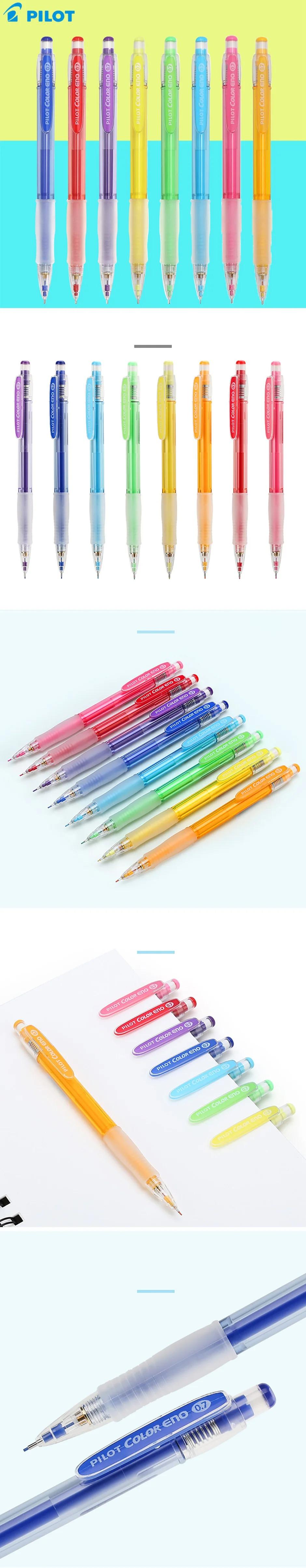 8Colors Japan PILOT Mechanical Pencil Set HCR-197 Colored Lead Core 0.7mm Student Drawing Pencil Sketch Manga Cute School Supplies