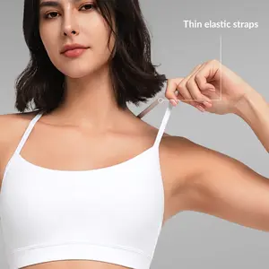 Yvette Anywhere Scoop Neckline Y Strappy Padded Yoga Bra S100731A06 Women's Light Support Sports Bra with Removable Cups & Elastic Band for Workout & Exercise
