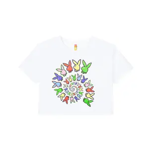 Playboy x Color Bars Spiral Women's Cropped T-Shirt