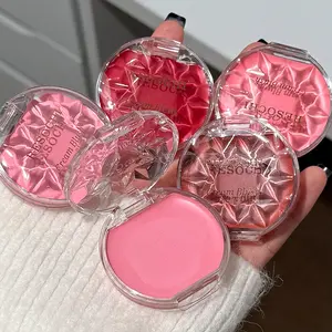 Translucent Single Color Blush Cream in, Brightening Effect for Beginners, Subtle Shimmer and Easy Application