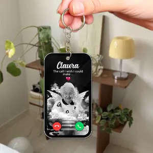 Custom "Call From Heaven" Memorial Acrylic Keychain – Personalized Photo Keepsake, In Loving Memory Gift, The Call I Wish I Could Make