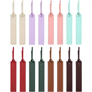 16 count Leather Bookmark, Bookmarks with Leather Rope, Page Markers Reading Present for Women Men, Book Accessories for Reading Lovers, for School Office Home Supplies