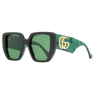 Gucci Geometric Sunglasses GG0956S 001 Black/Green 54mm 956