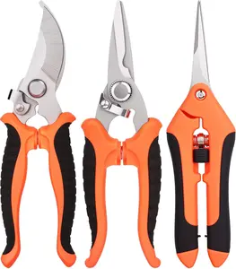 3 Pcs Garden Shears, Stainless Steel Gardening Scissors, Pruning Shears for Gardening, Pruning Scissors for Flowers Fruit Tree