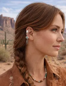 Turquoise & Sterling Ear Cuff