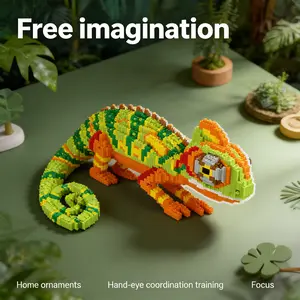 Creative Jungle Chameleon Series Building Block Model, 1184pcs, Original Authentic, New 2026 Design, Gift Idea, DIY Craft Decor