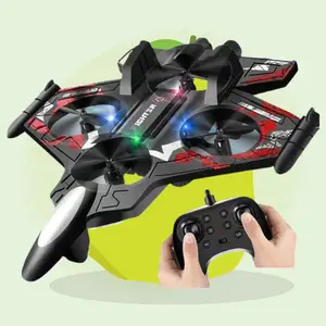 Military Style Foam RC Airplane for Kids - Beginner-Friendly Quadcopter with Safe Design and Dual Camera FPV Drone