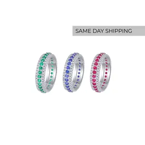 Lab Emerald/ Sapphire/ Ruby Eternity Ring