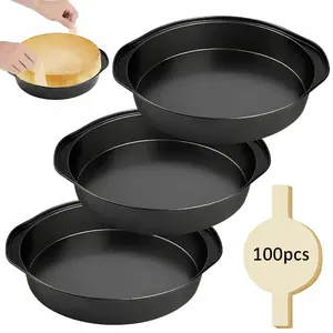 8-Inch Cake Pans Set of 3 – Nonstick Round Baking Pans for Cakes, Cheesecake, Brownies & More