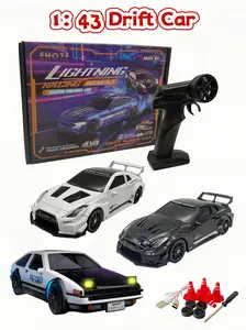 1/43 4WD Mini Drift RC Car,Rechargeable Dual TiresHigh-Speed Classic Legends Remote Control, Kids stuff for boys,Adjustable Underglow Lights, 2.4GHzProportional Control, USB Rechargeable,Desktop Entertainment Toy, Fun Birthday Gift for Kids Boyfriend