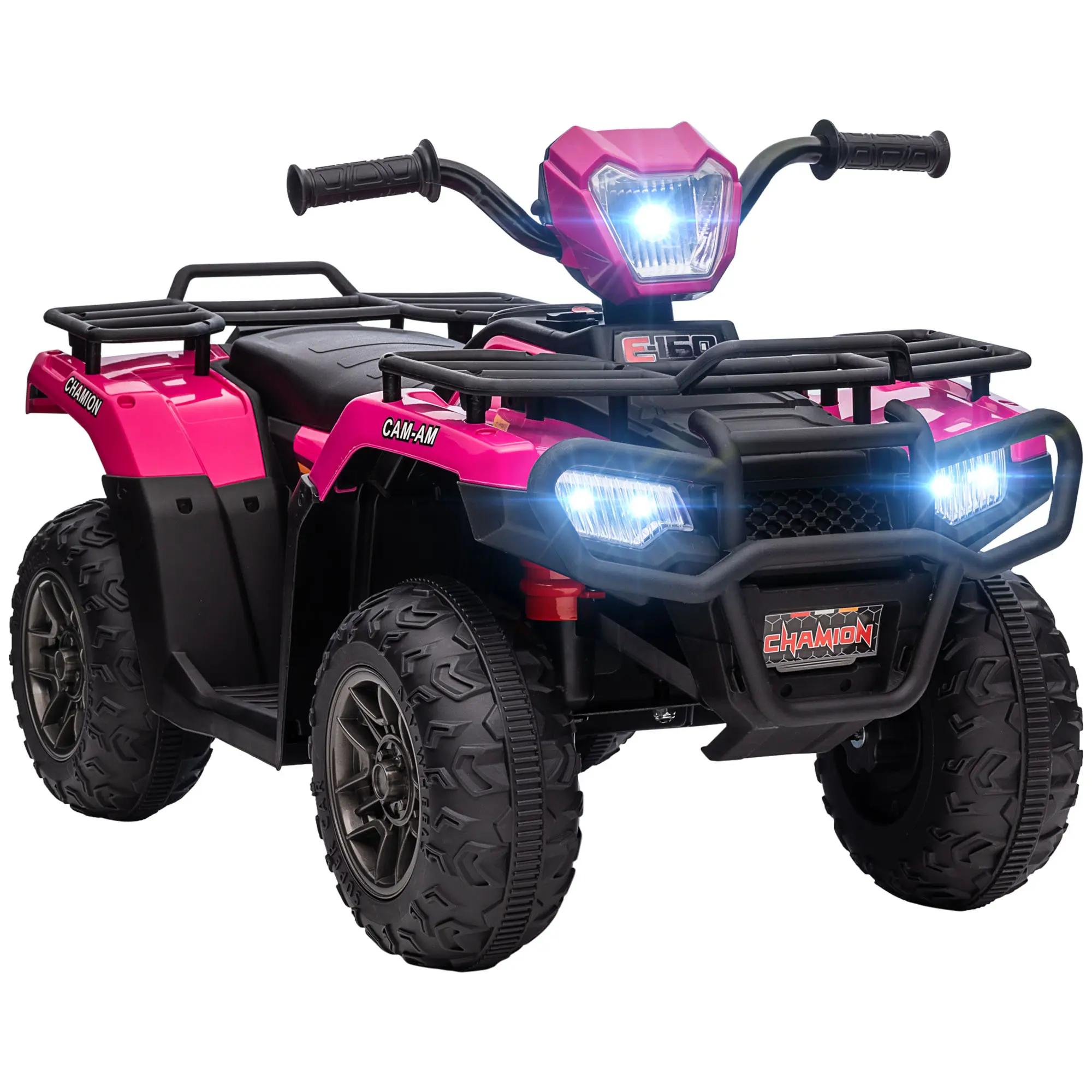 Aosom 6V/12V Ride on ATV for Kids, Kids Electric 4 Wheeler 2.5MPH with Headlight, Music, MP3, Treaded Tires, Battery Powered Kids Quad for Toddler 3-5 Years,sohochic