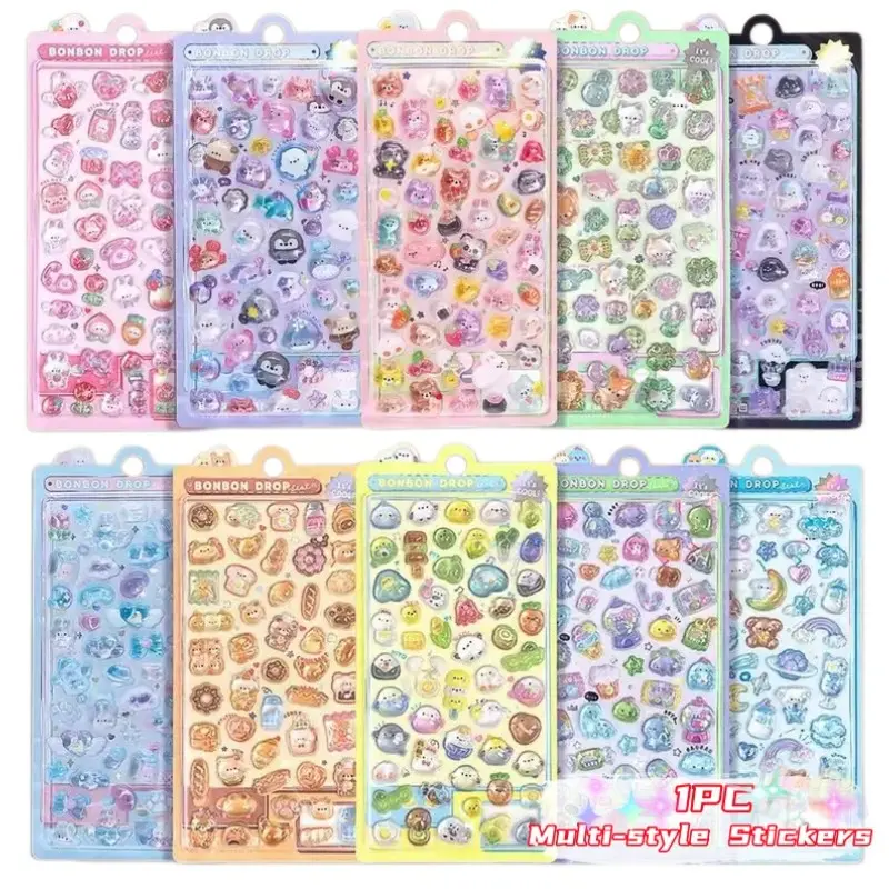 Cute 3D Animal Stickers, Various Patterns Available, 3D Rabbit Dinosaur Stickers, DIY Room Decor, Phone Case Water Cup Protection