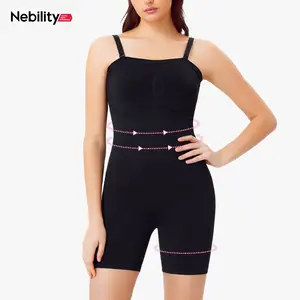 Nebility Women's 2 Piece  Bodysuits for women Seamless Comfortable Shapewear Crew Neck Square Neck Sleeveless Womenswear Basic Compression Black(Upgrade)