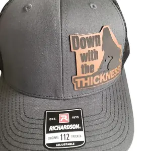 Laser engraved leather patch hats Richardson 112