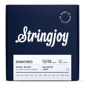Stringjoy 10-48 12-String Balanced Light Gauge Signatures - Nickel Wound Electric Guitar Strings