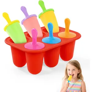 Popsicles Molds,  Small Popsicle Mold for ,  & ,  Popsicle Molds, Mini Ice Pop Molds with Colorful Sticks, Ice Cream Molds, Homemade Ice Cream Molds(Red)