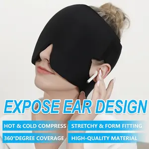 Hot & Cold Therapy Gel Head Wrap for Migraine, Tension, TMJ & Sinus Relief - Reusable Ear Opening Design for Pain Management