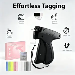 Clothing Repair Gun Kit with 2000 Fasteners (1000 Black & 1000 White) – Tagging Gun Tool with 6 Replacement Needles for Quick Garment Fixes, Fabric Repair, Hemming & Clothing Labels