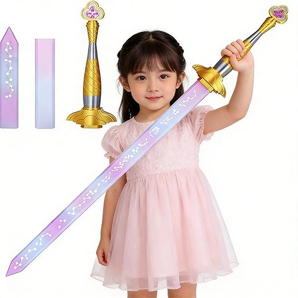 K-Pop Anime Style Rumi Sword: High-Detail 3D Printed Cosplay Prop with Intricate Core Pattern – Safe Material Weapon Replica for Conventions, Cosplay Events, and Anime Fans with Bonus Cute Keychain