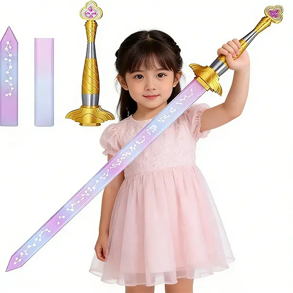 K-Pop Anime Style Rumi Sword: High-Detail 3D Printed Cosplay Prop with Intricate Core Pattern – Safe Material Weapon Replica for Conventions, Cosplay Events, and Anime Fans with Bonus Cute Keychain