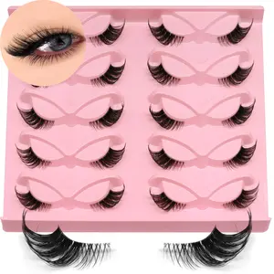 GROINNEYA Cat Eye Lashes False Eyelashes Extensions, Winged End Eye Elongated Eyelashes Fake Lashes Soft Natural long Full Strip Lashes Makeup