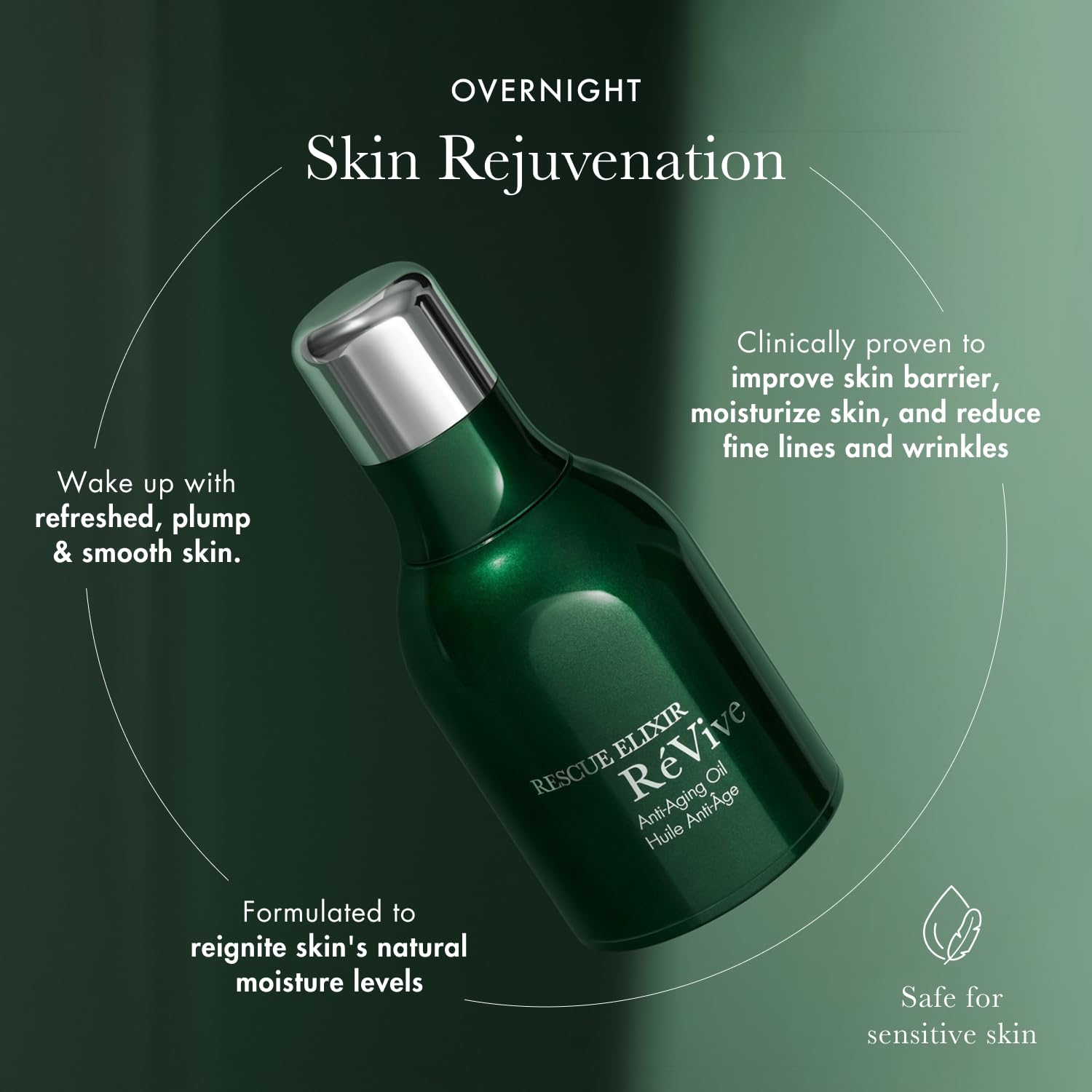 RéVive Rescue Elixir / Anti-Aging Oil- Overnight Face Oil Moisturizer - Helps Improve Skin Barrier & Reduces Fine Lines - Plumps & Smooths Skin with Murumuru Butter & Bio-Renewal Peptides (30 ml/1 oz)