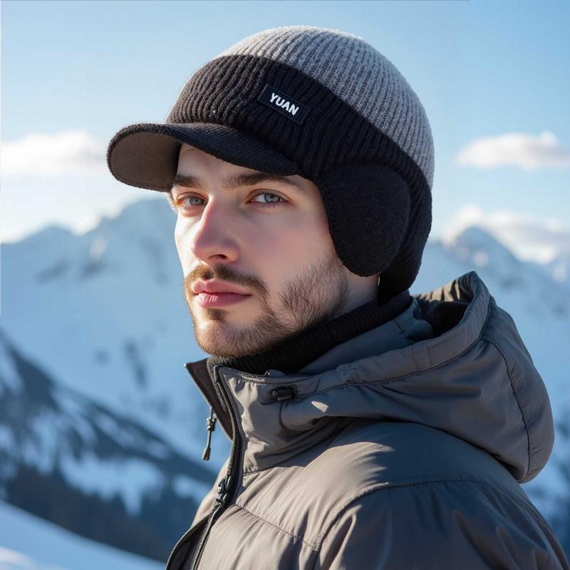 Velvet wool hat, ear protection knitted warm duckbill hat, cold and ...