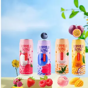 POCAS Popping Boba Fruit Tea 16.5 fl oz Peach Oolong Strawberry Dragon Fruit Mango Passion Fruit Mixed Berry Ready-to-Drink Fruity Beverage
