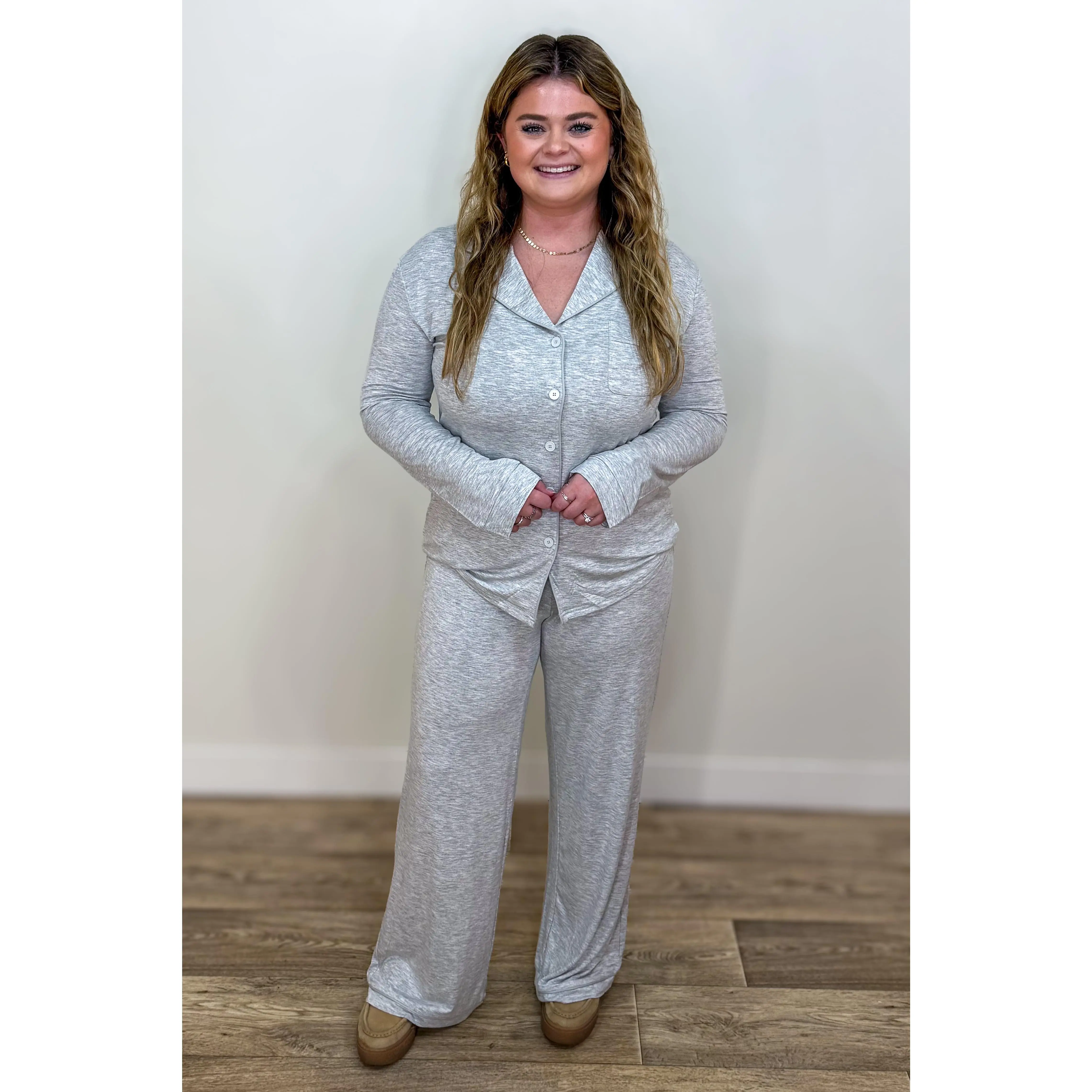 Heather Gray Bamboo Pajama Set