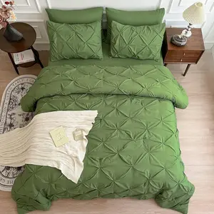 Olive Green Comforter Queen, 7 a Bag Queen, Pintuck Sets with Comforter,, Pillowcases  Shams - Olive Green