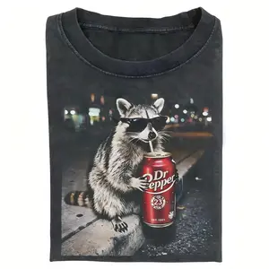 [Flashsale up to 60%]Vintage Raccoons Dr Pepperr T-shirts, Funny Meme Genz Dank Raccoons, Trendy Shirt, Animal Meme Graphic Tee, Gift for Men, Women, Women funny shirts for women, Womenswear Cotton Top Streetwear