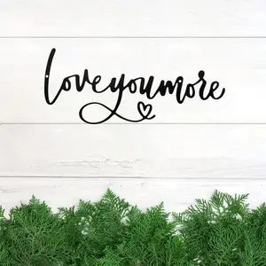 "love You More" Letter Pattern Metal Wall Sign, Retro Wall Decor Hanging for Any Space, Wall Decor for Home Living Room Bedroom