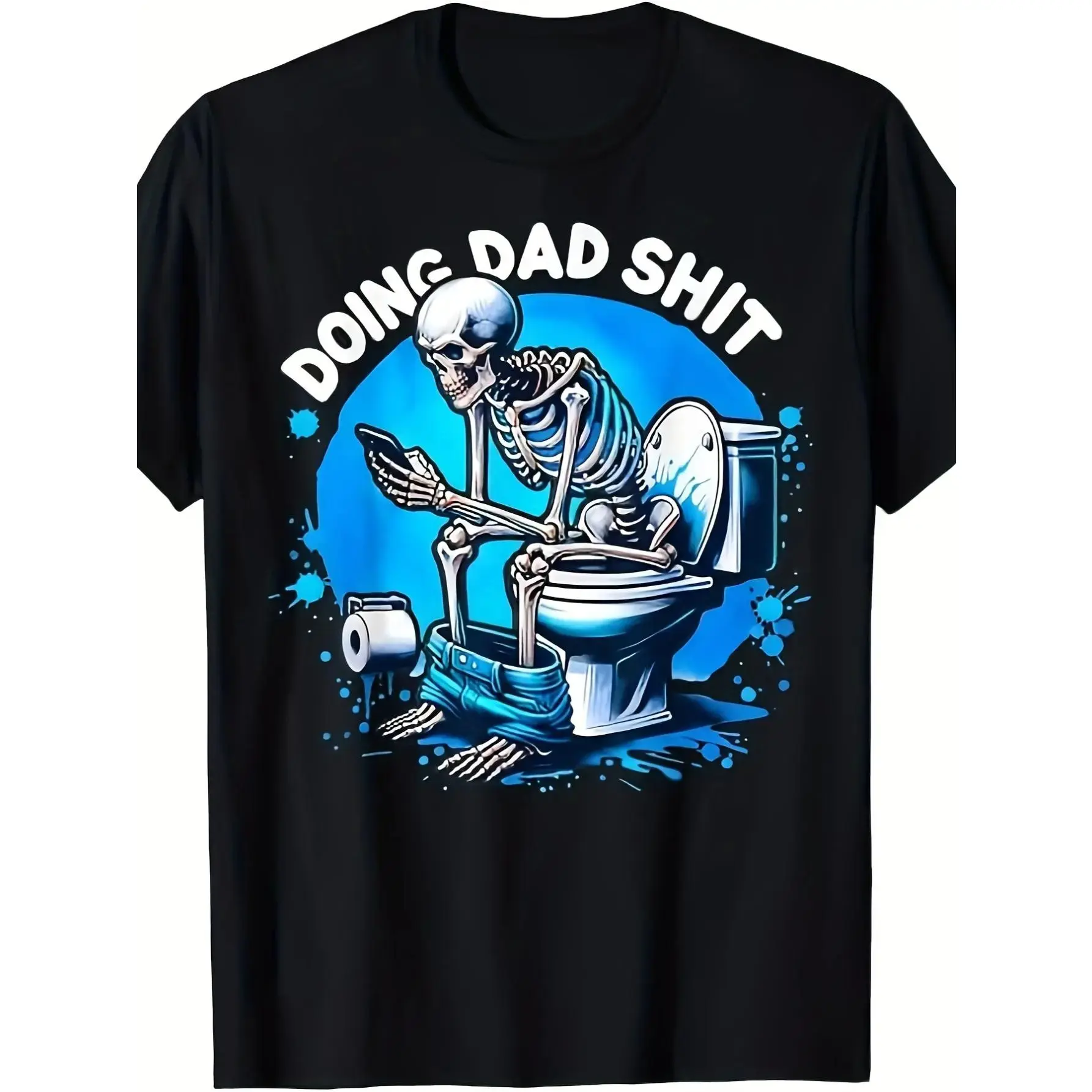 Men's Short-Sleeve Round Neck Casual Sports T-Shirt - Steel Frame Snowmobile Themed, Dad Jokes Design for Father's Day, Sports & Outdoor Apparel Top, Shortsleeve, Tshirt, Menswear
