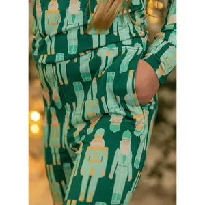 Bamboo Two Piece Pajama Set | Green Nutcrackers