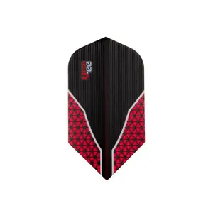 V-100 Flights Slim Red Dart Flights with Black and Red Design, Ideal for Target Shooting