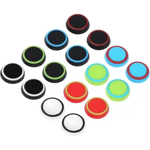 Obeka Compatible with 8 Pairs Thumb Grips Silicone Analog Stick Covers Thumbstick Controller Replacement Joystick Cap PS4 PS3 PS2 Xbox One Xbox 360 Wii U
