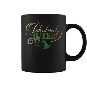 Wicked Fabulously Wicked Elphaba Adult Black Small Short Sleeve Letter Print Coffee Mug Premium Stoneware Ceramic Graphic Design for Wine Beer Tequila & More