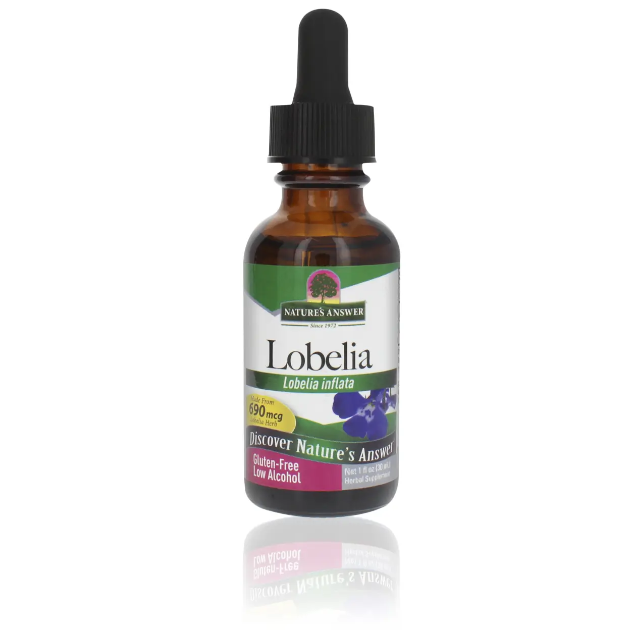 Nature’s Answer Lobelia Herb with Organic Low-Alcohol 1 Fluid Ounce Extract | Natural Herbal Supplement | Ideal for Immunity, Overall Health, and Wellbeing | Gluten-Free | Single Count